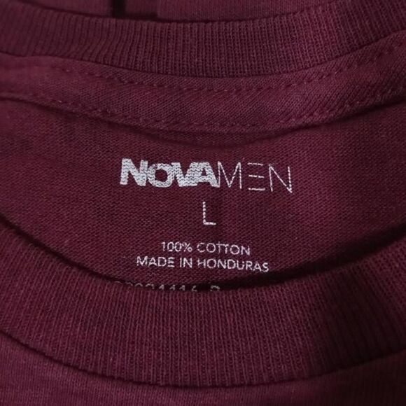 Burnout Mens Short Sleeve Burgundy T-Shirt Size Large - Picture 4 of 5